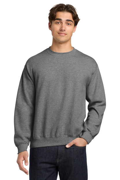 Front View of GphHeather Gildan Heavy Blend Crewneck Sweatshirt. 18000 plain