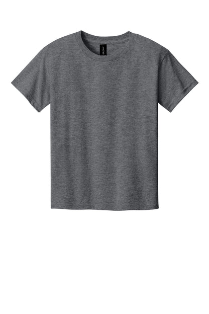 Front View of GphHeather Gildan Youth Light Cotton Tee 3000B plain