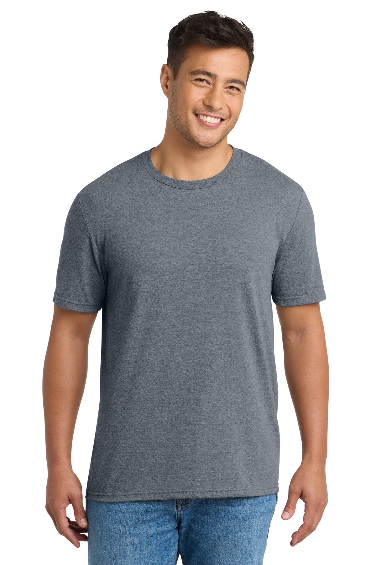 Front View of GphHeather Port & Co Tri-Blend Tee. PC330 plain