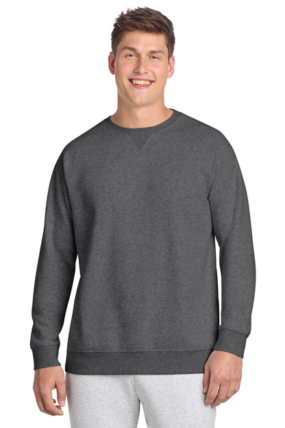 Front View of GphHeather Sport-Tek Drive Fleece Crewneck STF203 plain
