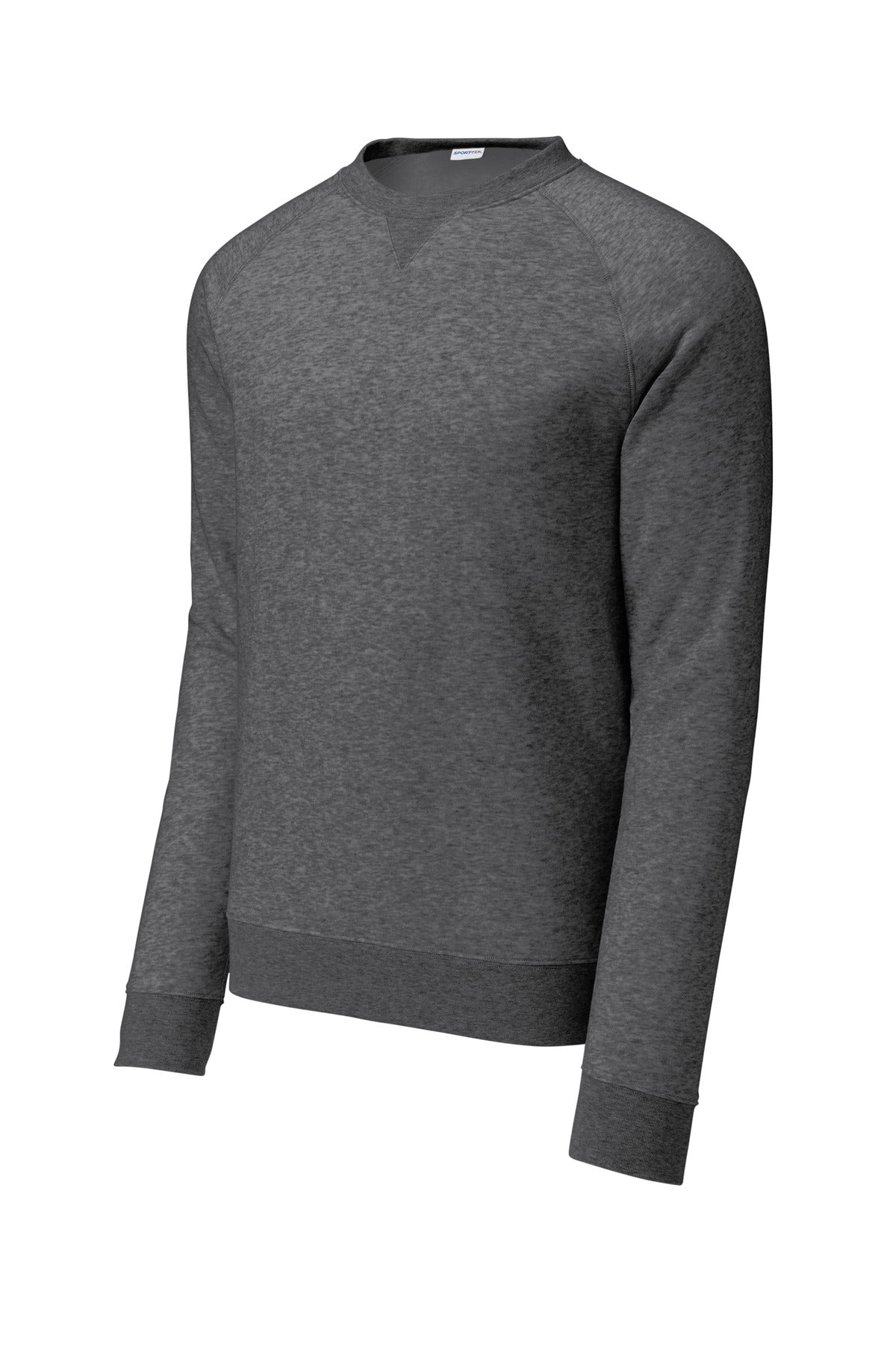 Front View of GphHeather Sport-Tek Drive Fleece Crewneck STF203 plain