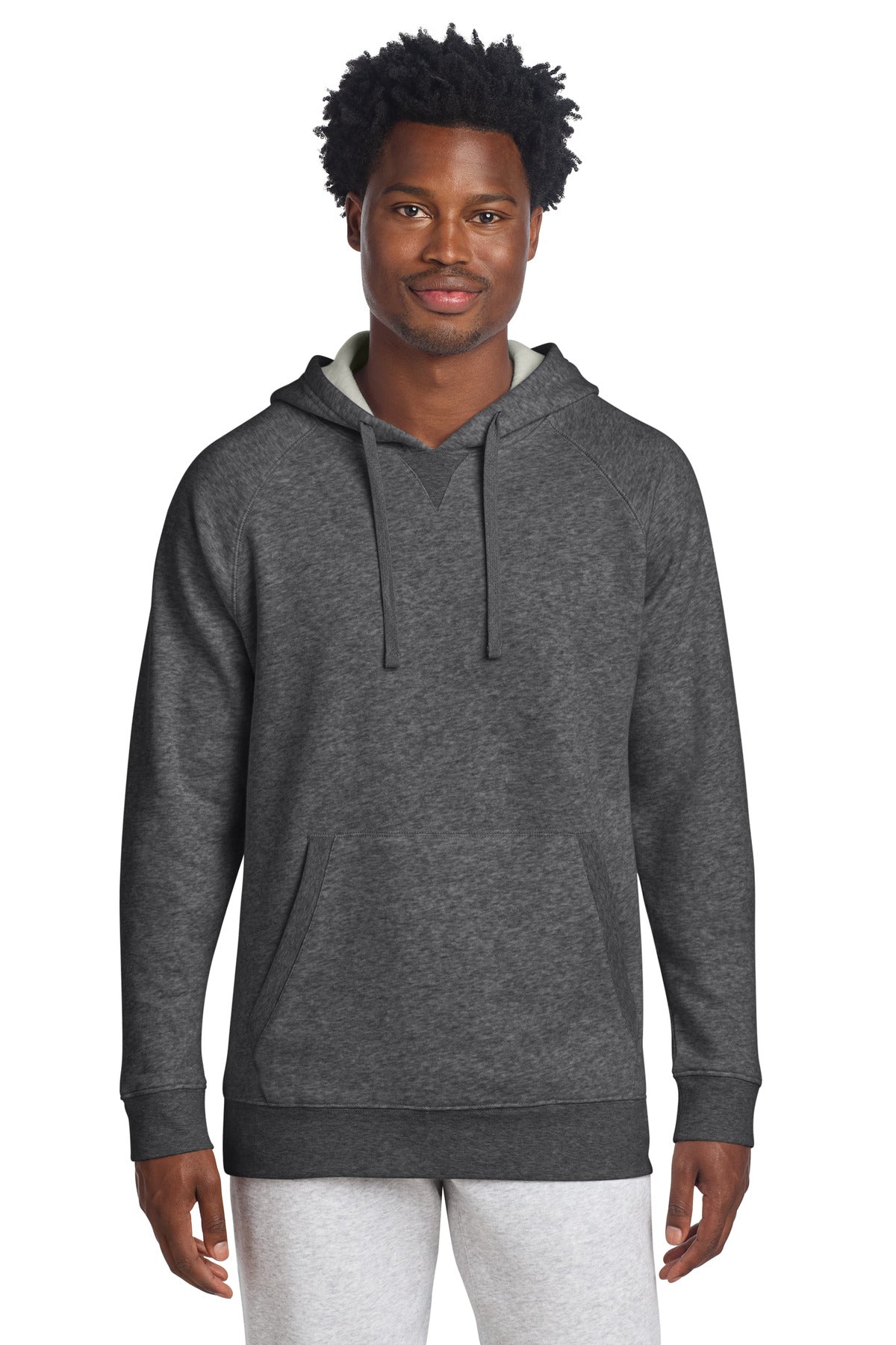 Front View of GphHeather Sport-Tek Drive Fleece Pullover Hoodie STF200 plain