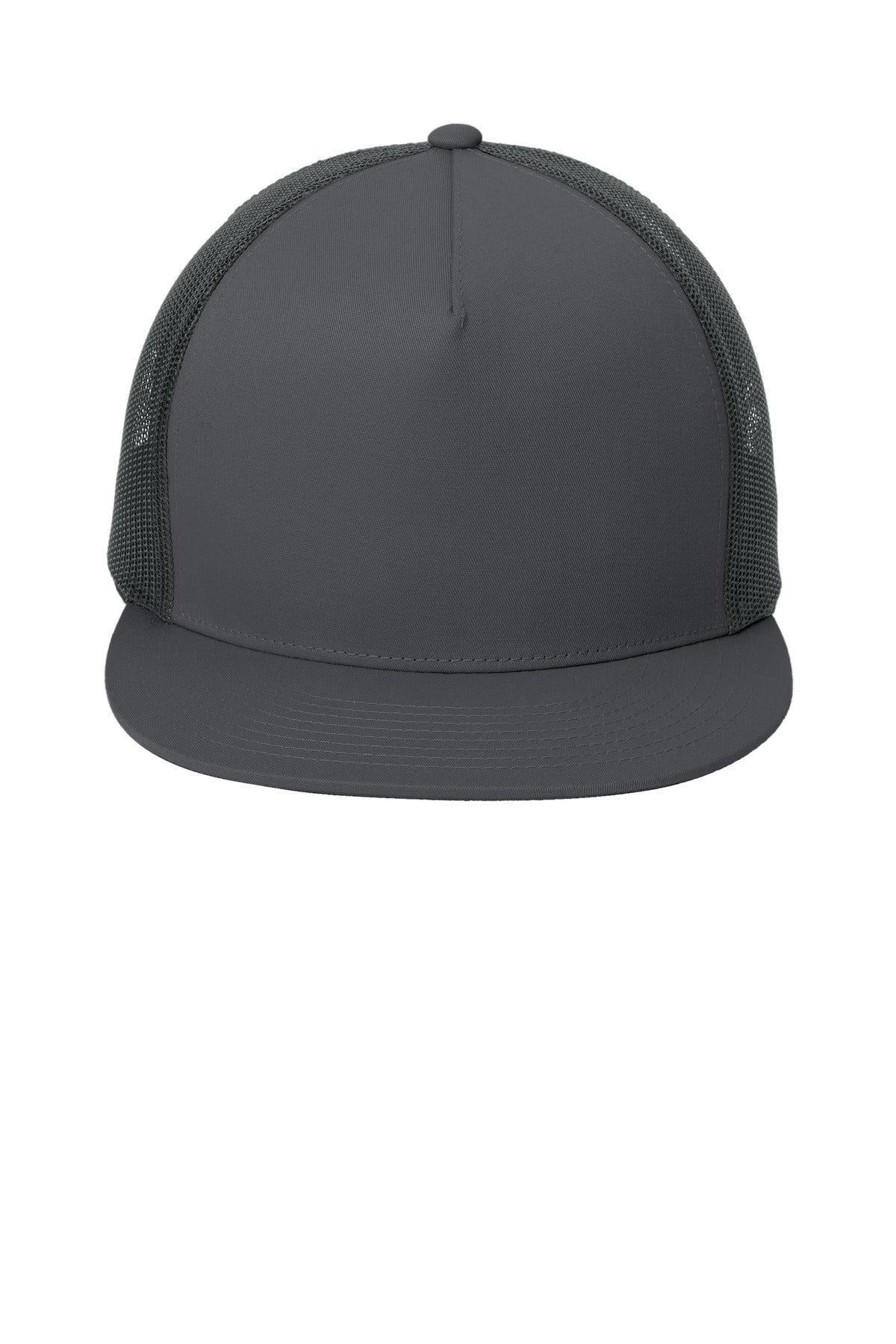 Front View of Graph Gy/Gr Gy Sport-Tek YP Classics 5-Panel Classic Trucker Mesh Back Cap. STC38