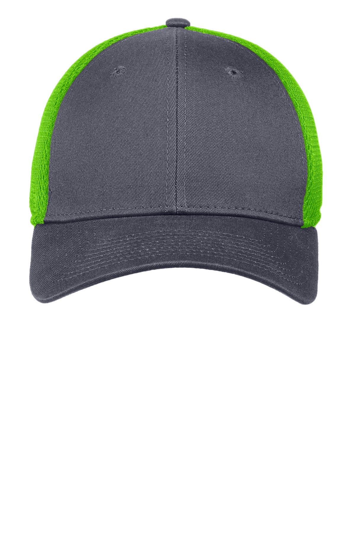 Front View of Graph/Cyber Gn New Era - Stretch Mesh Cap. NE1020 plain