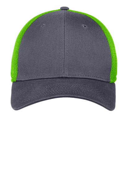 Front View of Graph/Cyber Gn New Era - Stretch Mesh Cap. NE1020 plain
