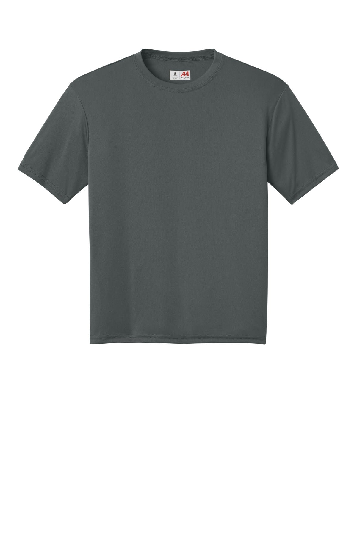 Front View of Graphite A4 Cooling Performance Short Sleeve Tee A4N3142 plain