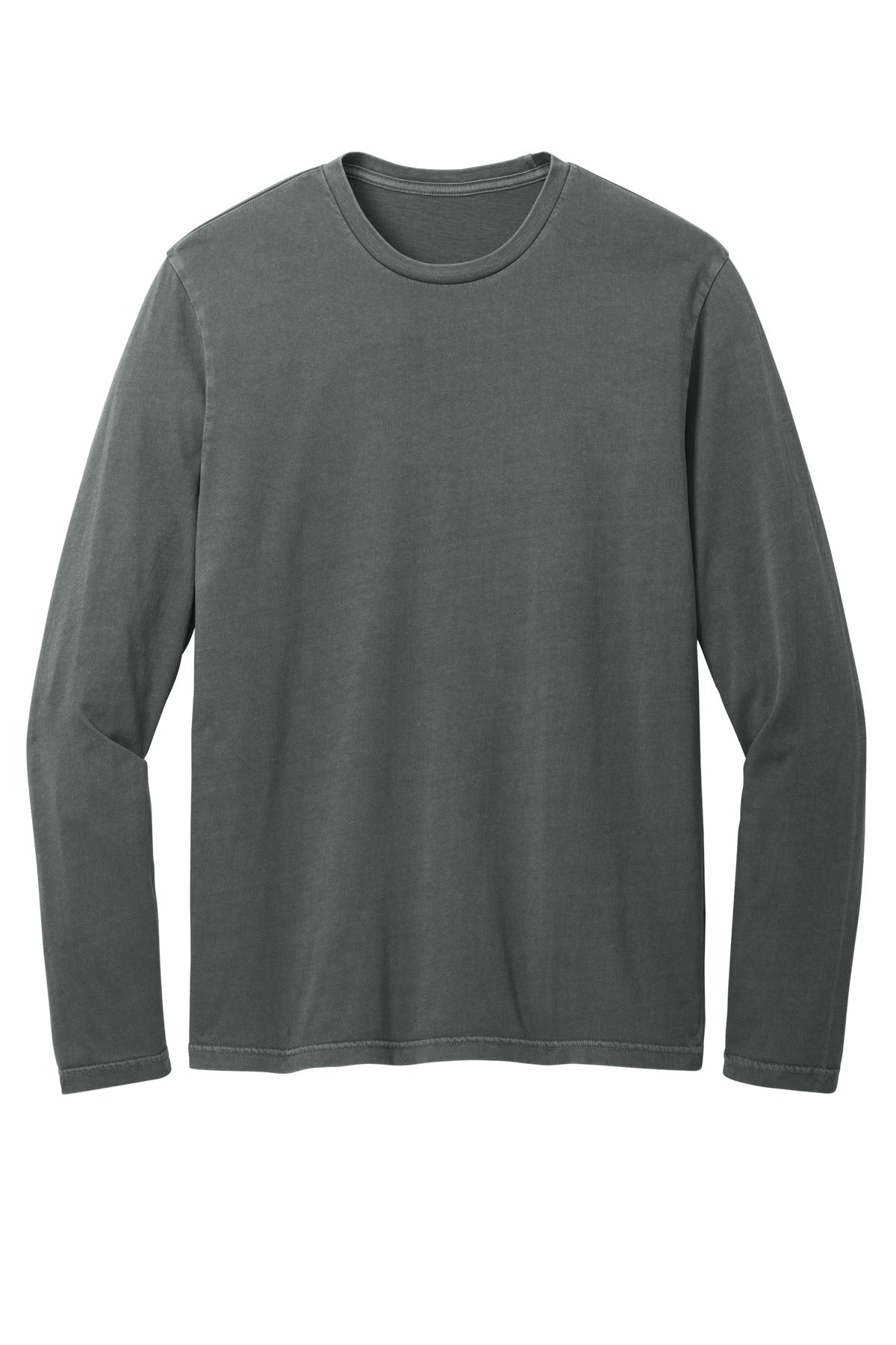 Front View of Graphite District Wash Long Sleeve Tee DT2103 plain
