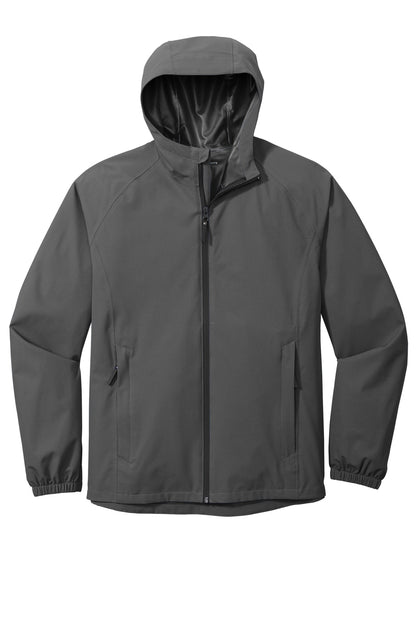 Front View of Graphite Grey Port Authority Essential Rain Jacket J407 plain