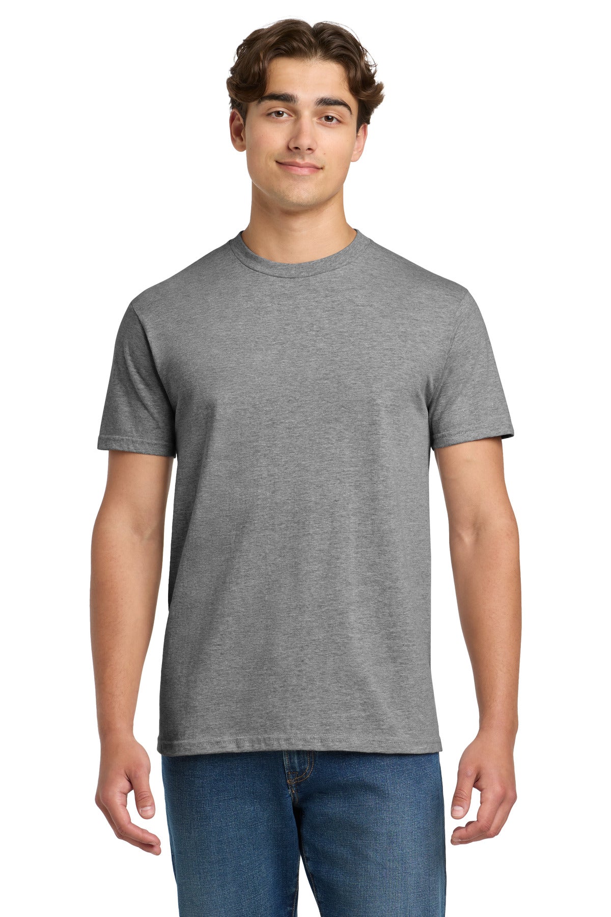 Front View of Graphite Hthr Gildan Hammer T-Shirt. H000 plain