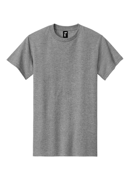 Front View of Graphite Hthr Gildan Hammer T-Shirt. H000 plain