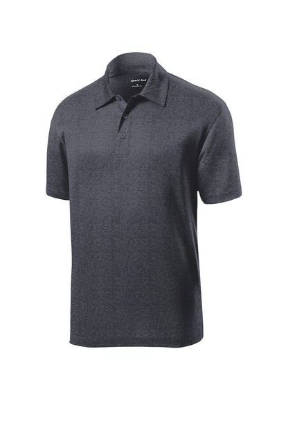 Front View of Graphite Hthr Sport-Tek Heather Contender Polo. ST660 plain