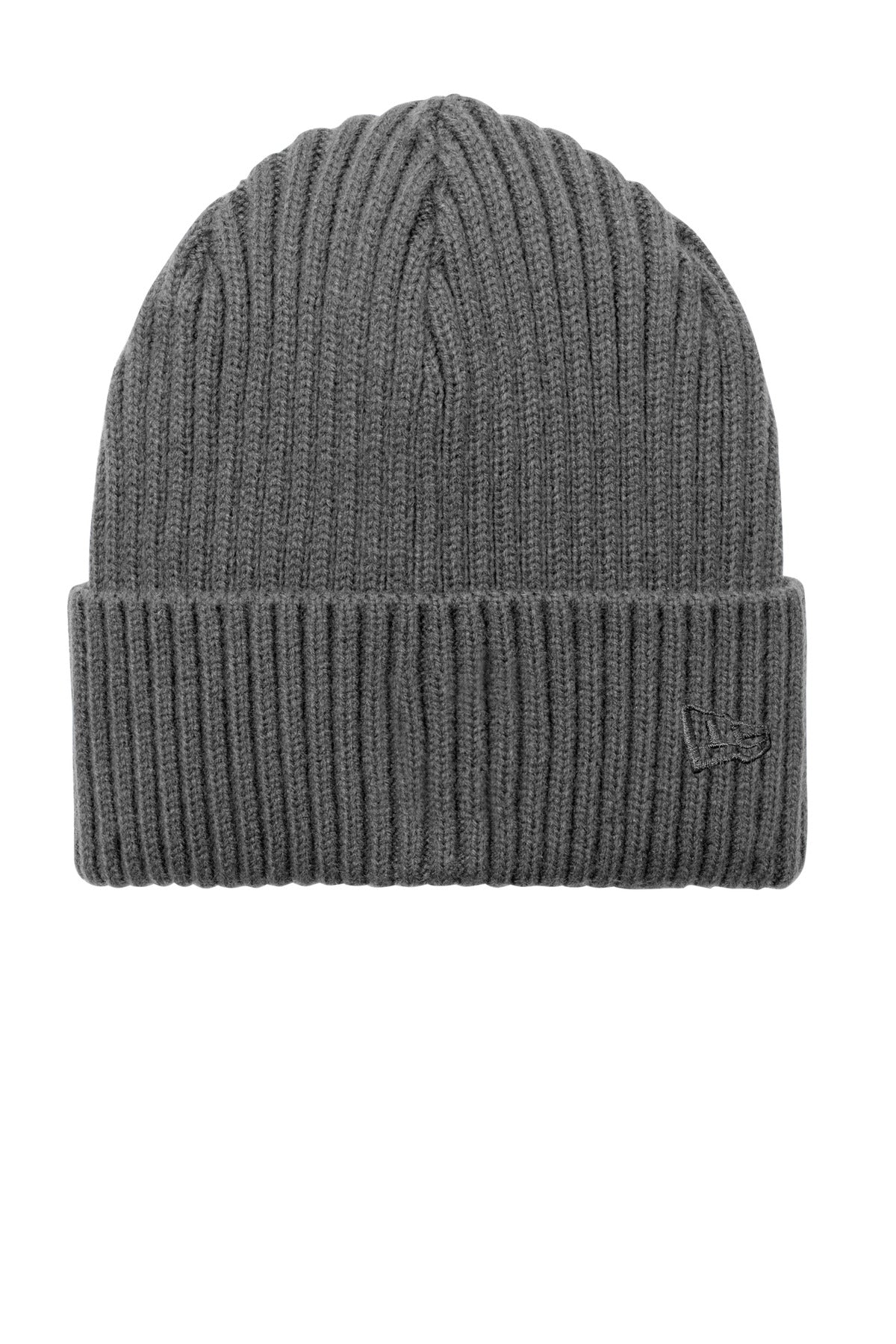 Front View of Graphite New Era Core Classic Cuff Beanie NE908 plain