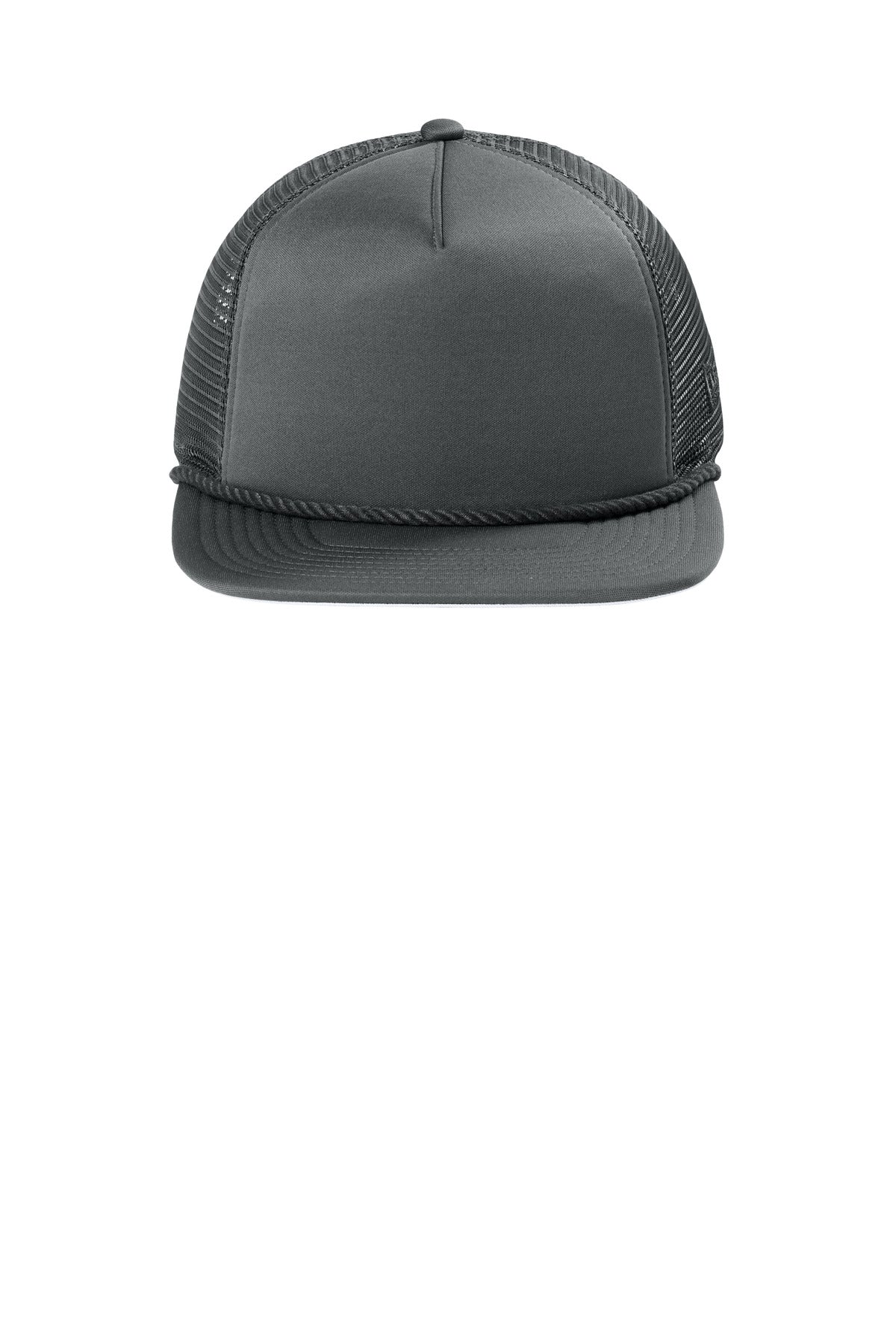 Front View of Graphite New Era Foam Rope Trucker Cap NE410 plain