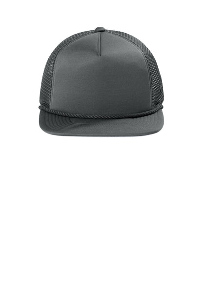 Front View of Graphite New Era Foam Rope Trucker Cap NE410 plain