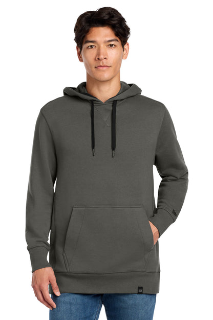 Front View of Graphite New Era French Terry Pullover Hoodie. NEA500 plain
