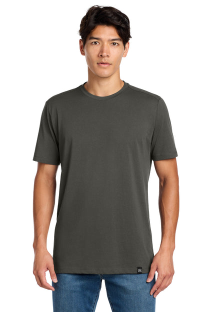 Front View of Graphite New Era Heritage Blend Crew Tee. NEA100 plain