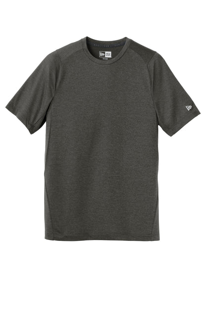 Front View of Graphite New Era Series Performance Crew Tee. NEA200 plain