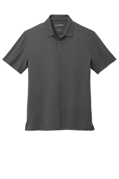 Front View of Graphite Port Authority City Stretch Flat Knit Polo K683 plain