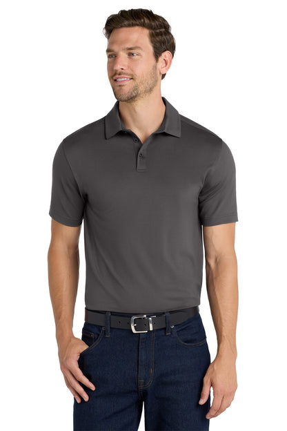 Front View of Graphite Port Authority City Stretch Polo K682 plain