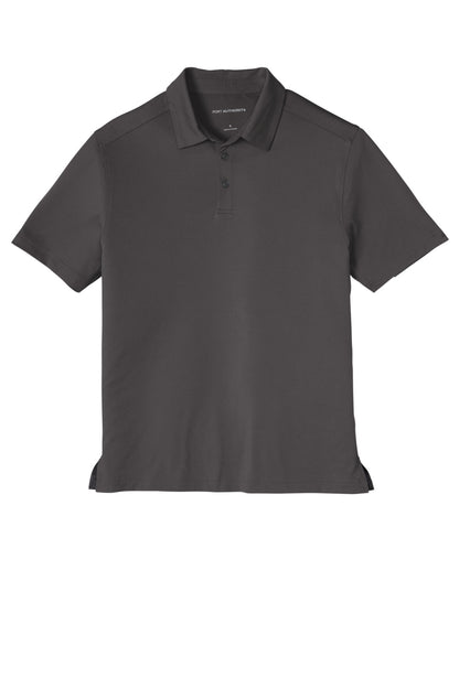 Front View of Graphite Port Authority City Stretch Polo K682 plain