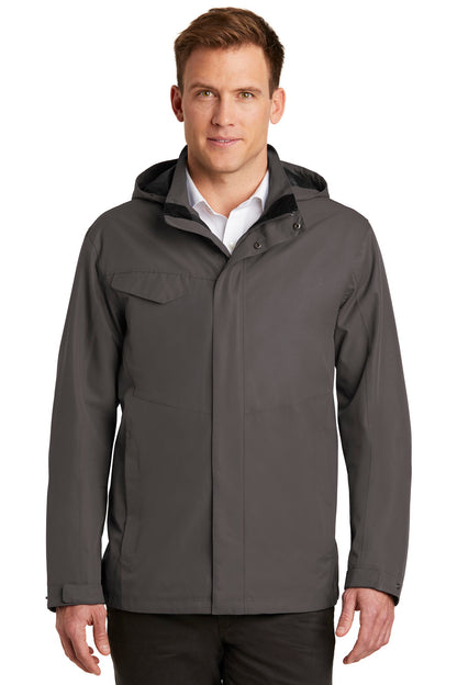 Front View of Graphite Port Authority Collective Outer Shell Jacket. J900 plain