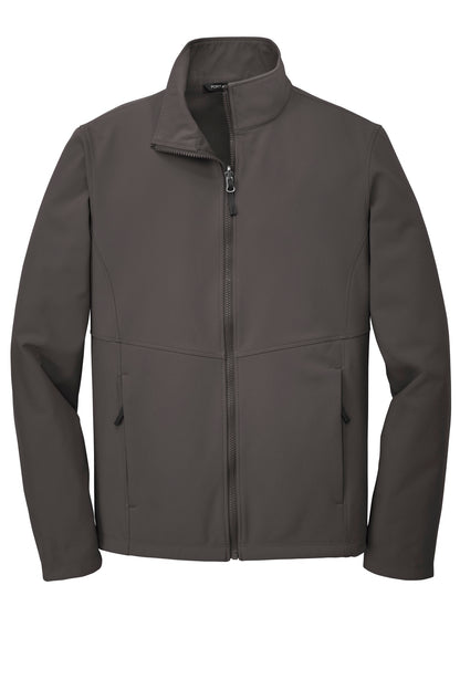 Front View of Graphite Port Authority Collective Soft Shell Jacket. J901 plain