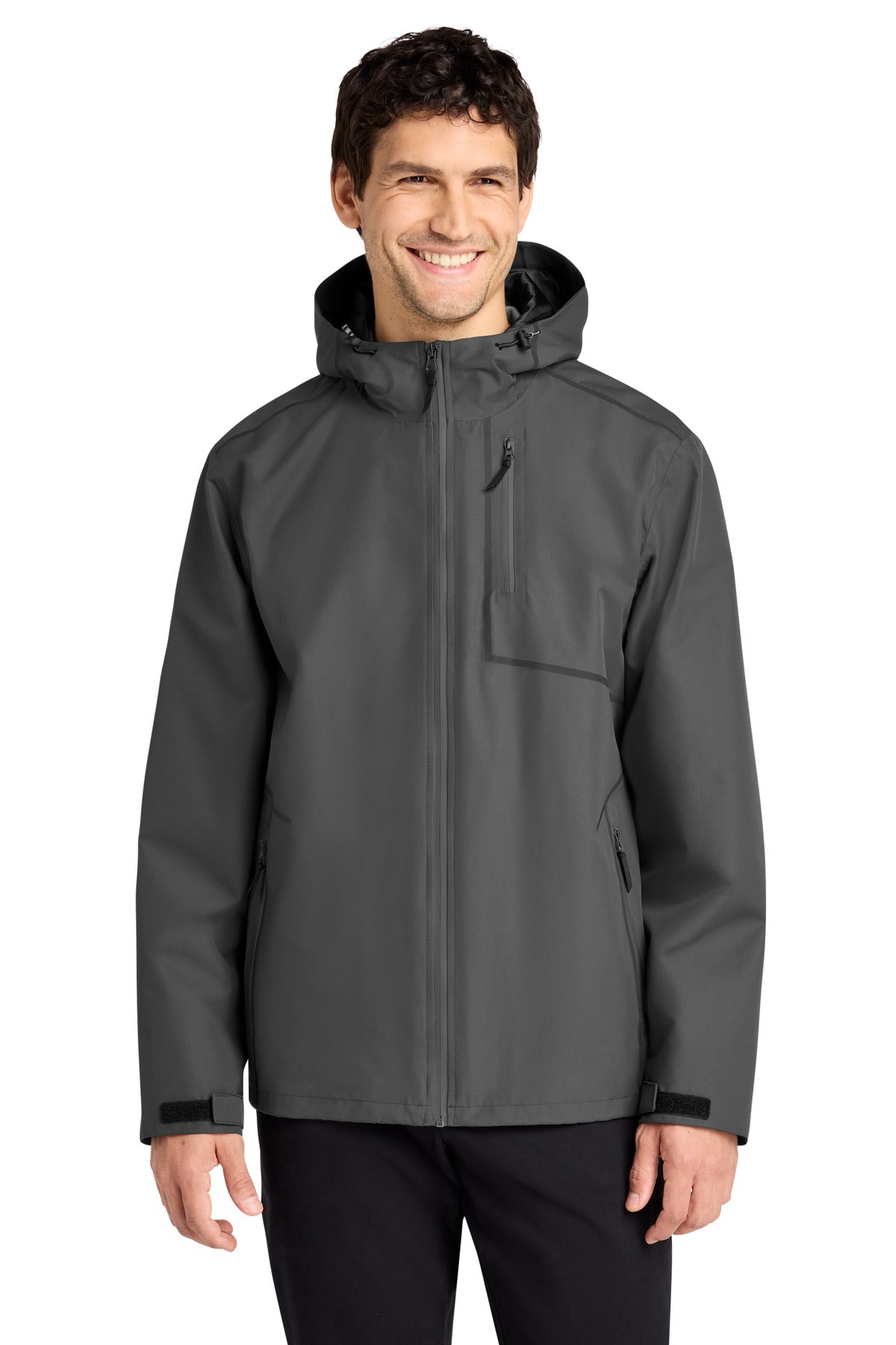 Front View of Graphite Port Authority Collective Tech Outer Shell Jacket J920 plain