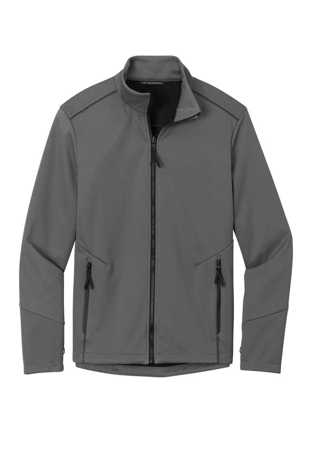 Front View of Graphite Port Authority Collective Tech Soft Shell Jacket J921 plain
