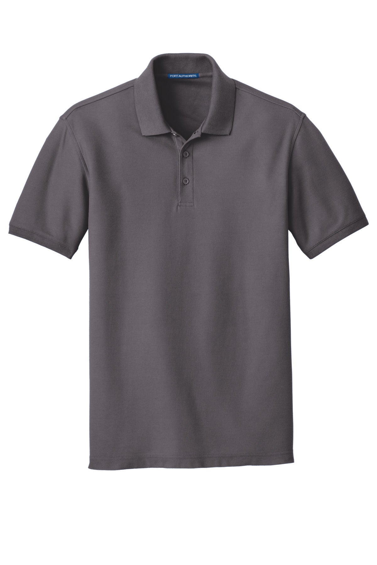 Front View of Graphite Port Authority Core Classic Pique Polo. K100 plain