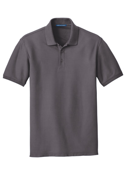Front View of Graphite Port Authority Core Classic Pique Polo. K100 plain