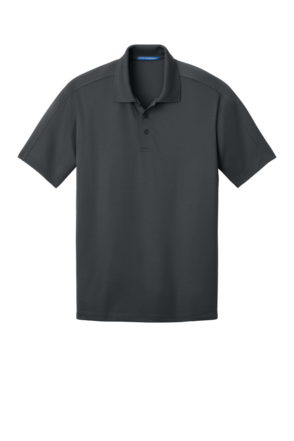 Front View of Graphite Port Authority Diamond Jacquard Polo. K569 plain