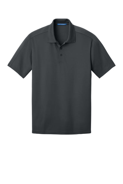 Front View of Graphite Port Authority Diamond Jacquard Polo. K569 plain