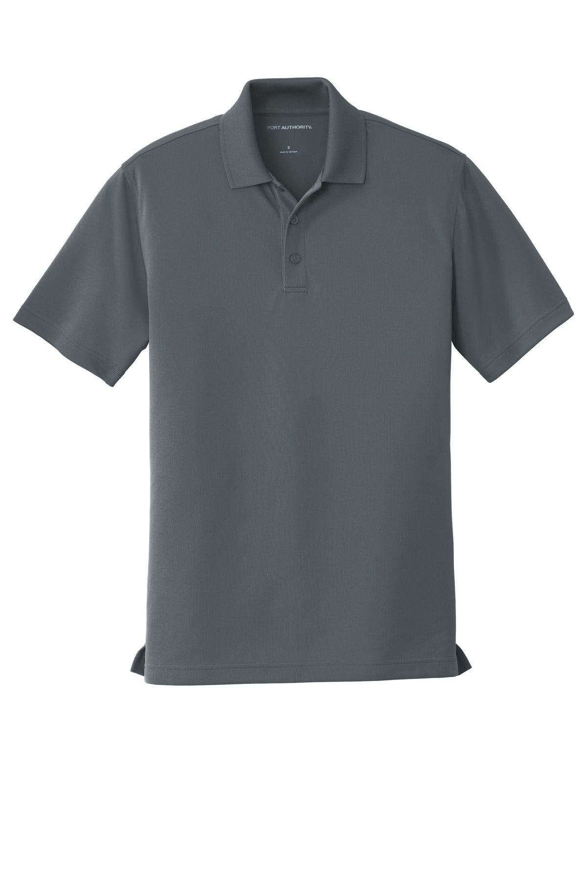 Front View of Graphite Port Authority Dry Zone UV Micro-Mesh Polo. K110 plain