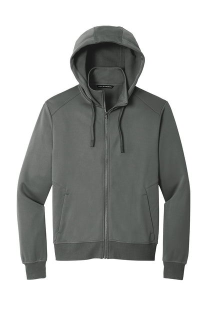 Front View of Graphite Port Authority Smooth Fleece Hooded Jacket F814 plain