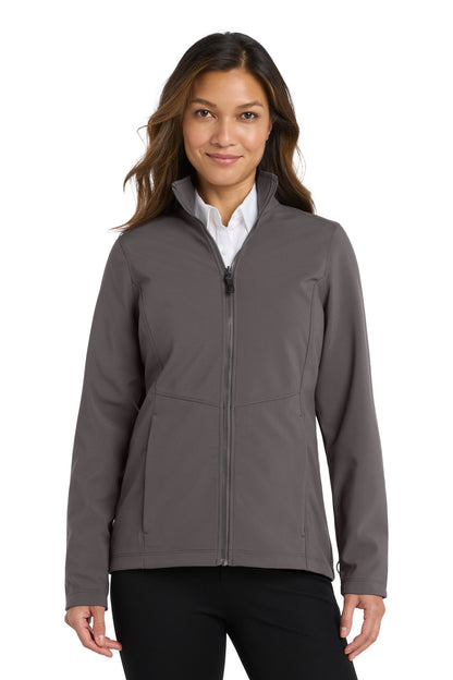 Front View of Graphite Port Authority Women's Collective Soft Shell Jacket. L901 plain