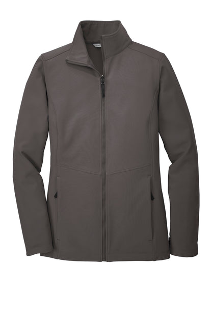 Front View of Graphite Port Authority Women's Collective Soft Shell Jacket. L901 plain