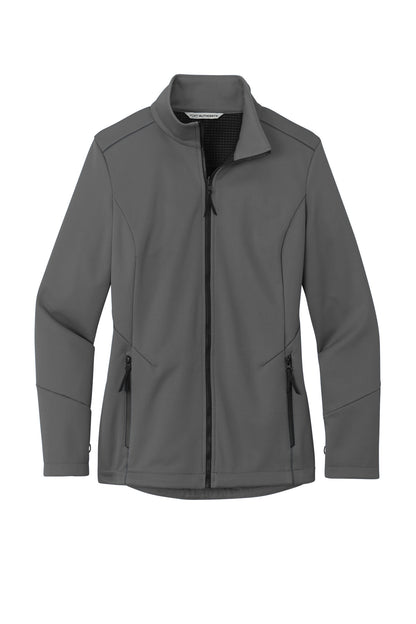 Front View of Graphite Port Authority Women's Collective Tech Soft Shell Jacket L921 plain