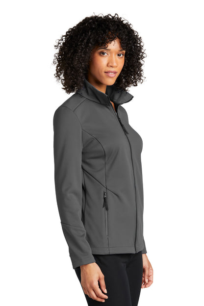 Front View of Graphite Port Authority Women's Collective Tech Soft Shell Jacket L921 plain