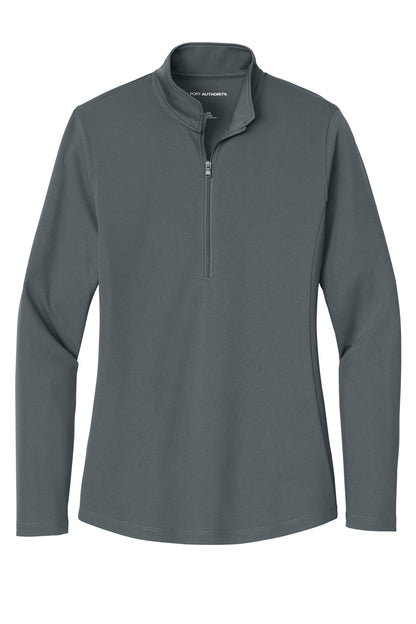 Front View of Graphite Port Authority Women's Dry Zone UV Micro-Mesh 1/4-Zip LK112 plain