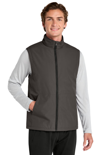 Front View of Graphite Sport-Tek Insulated Vest JST57 plain