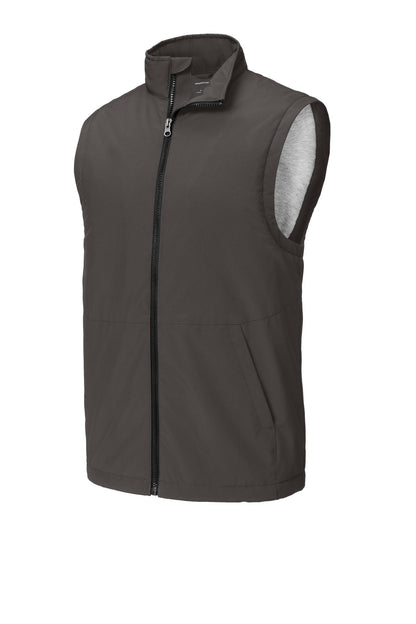 Front View of Graphite Sport-Tek Insulated Vest JST57 plain