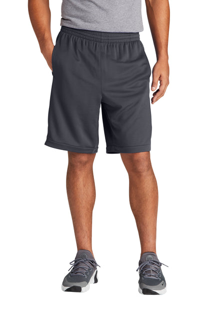 Front View of Graphite Sport-Tek PosiCharge Position Short with Pockets ST575 plain