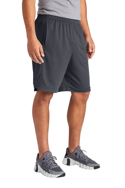 Front View of Graphite Sport-Tek PosiCharge Position Short with Pockets ST575 plain