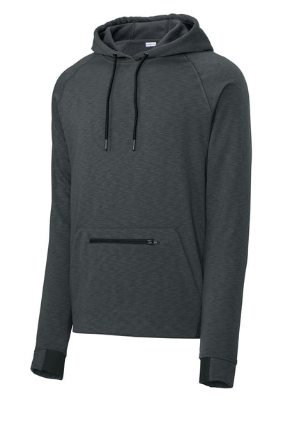 Front View of Graphite Sport-Tek PosiCharge Strive Hooded Pullover ST571 plain