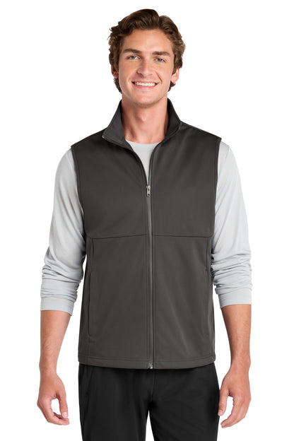 Front View of Graphite Sport-Tek Soft Shell Vest ST981 plain