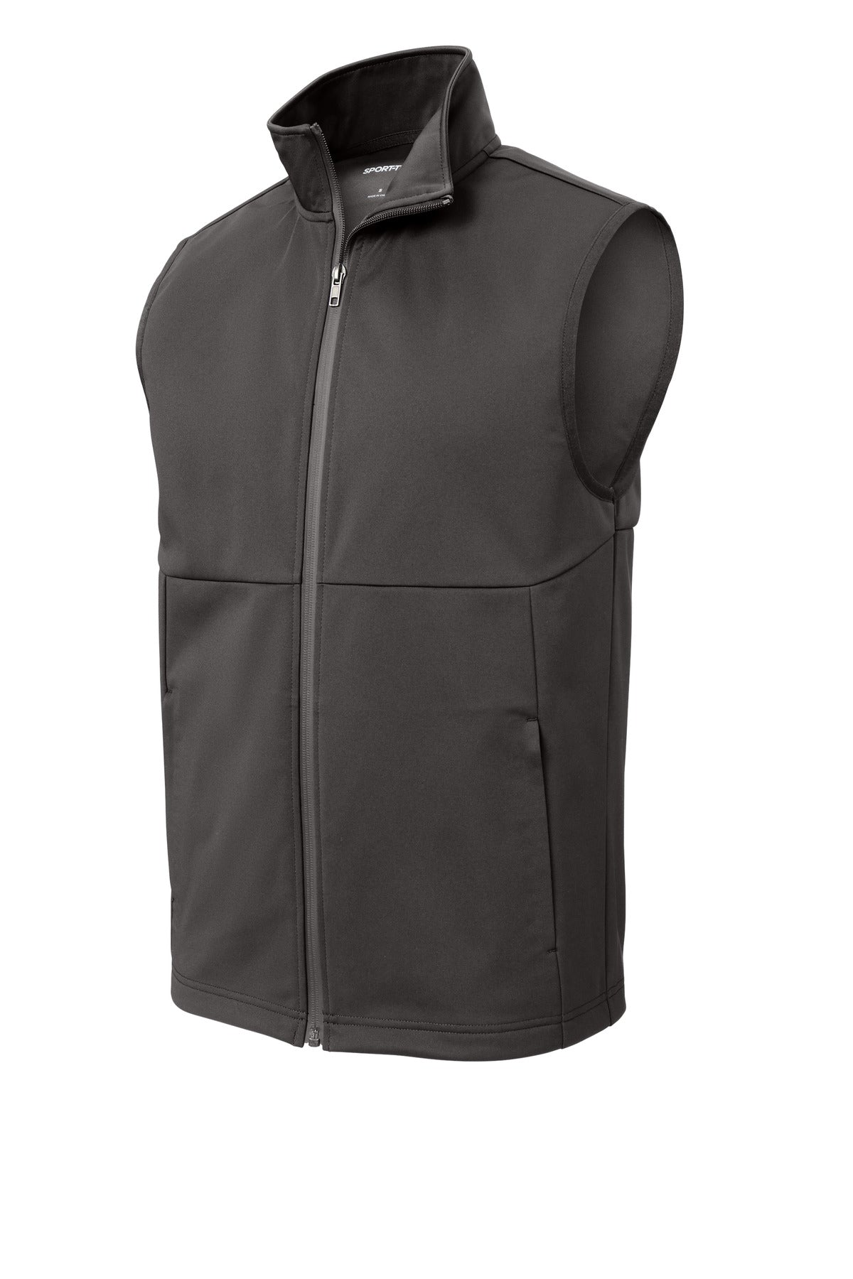 Front View of Graphite Sport-Tek Soft Shell Vest ST981 plain