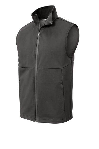 Front View of Graphite Sport-Tek Soft Shell Vest ST981 plain