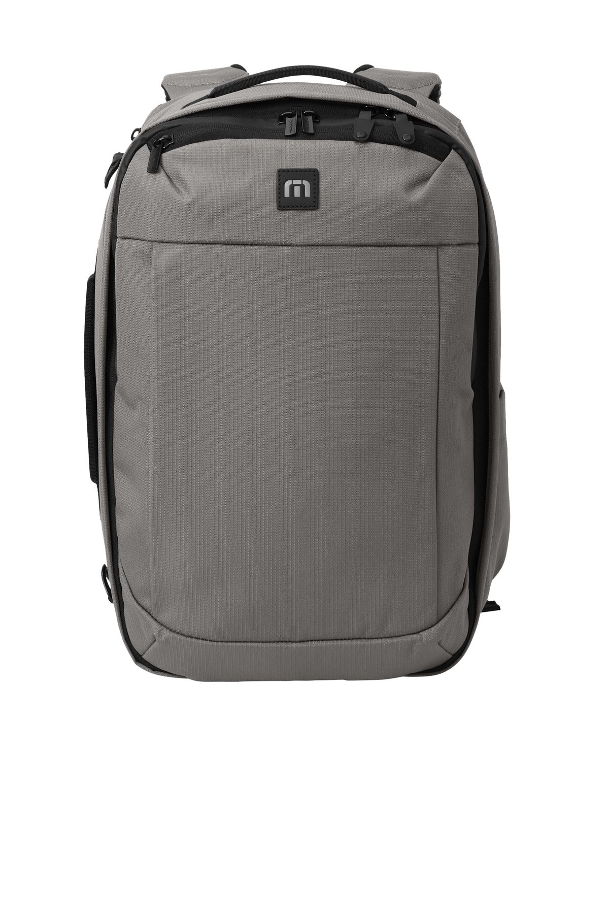 Front View of Graphite TravisMathew Lateral Convertible Backpack TMB106 plain