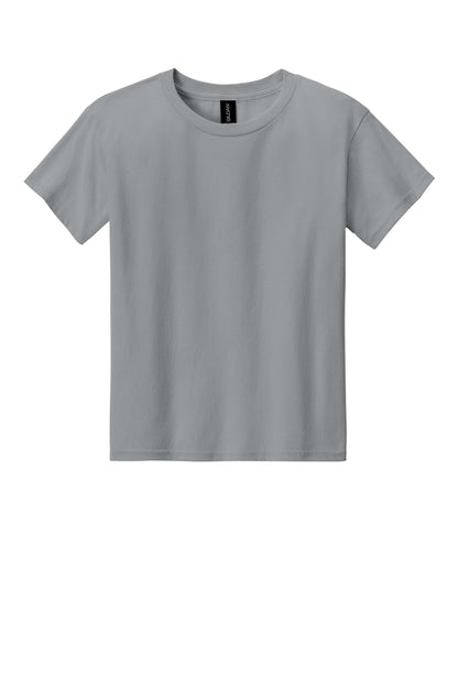 Front View of Gravel Gildan Youth Light Cotton Tee 3000B plain