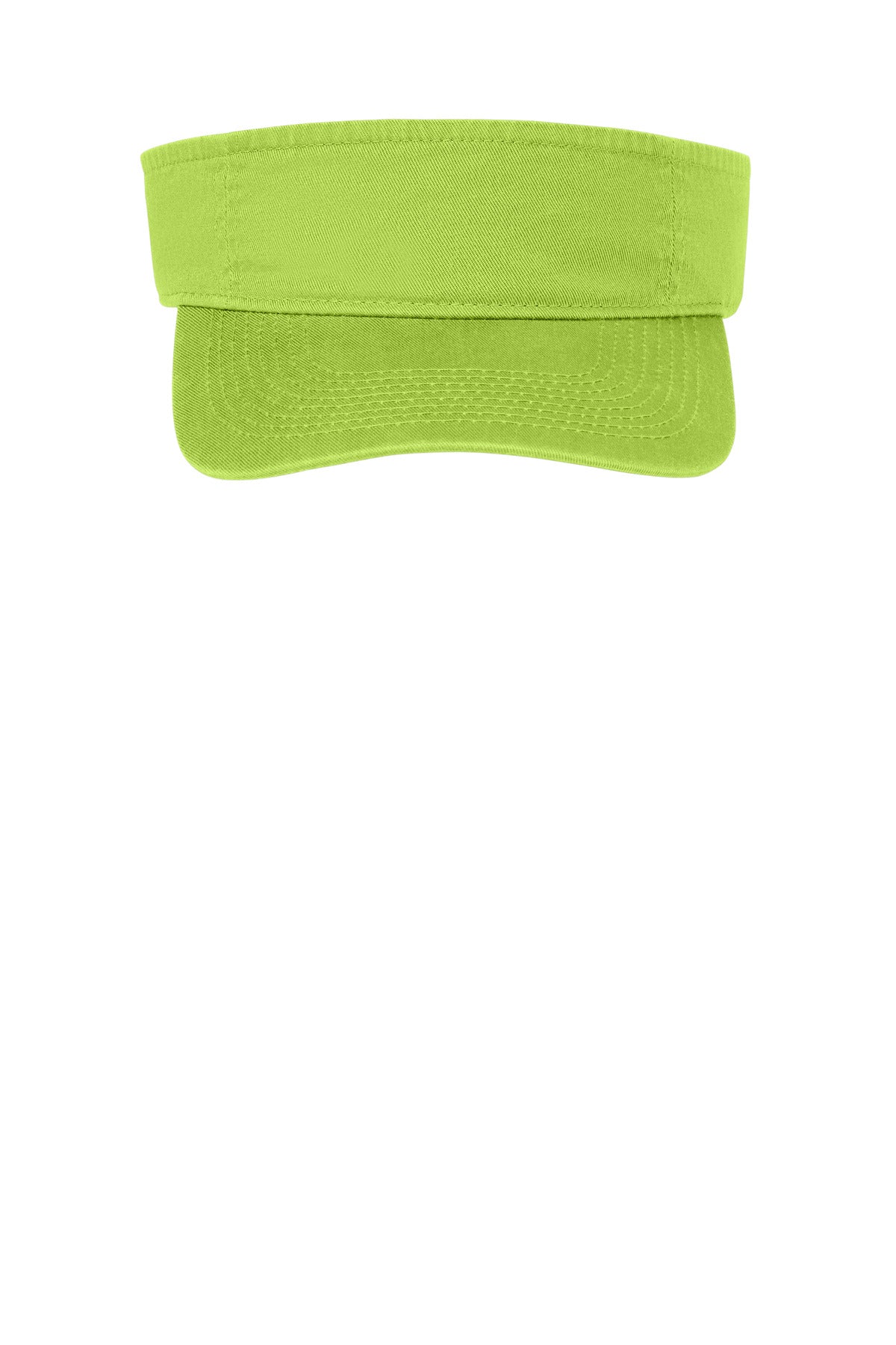 Front View of Green Oasis Port Authority Fashion Visor. CP45 plain